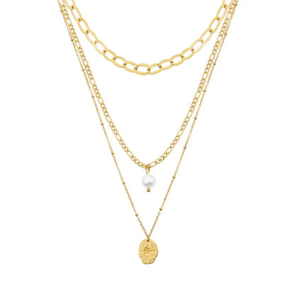 Cascade Pearl Layered Necklace - Gold - Necklaces