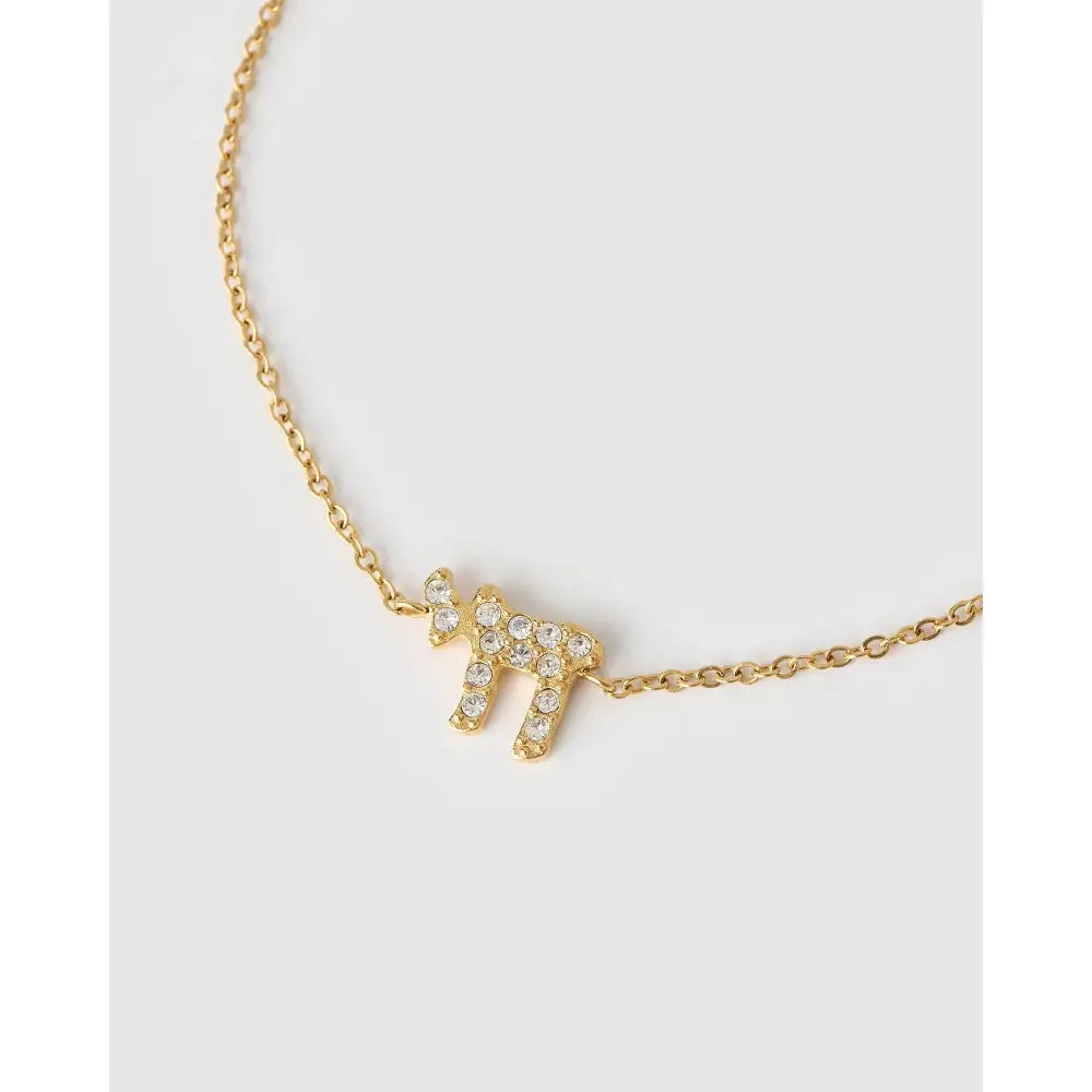 Chai Stone Gold Bracelet - Bracelets