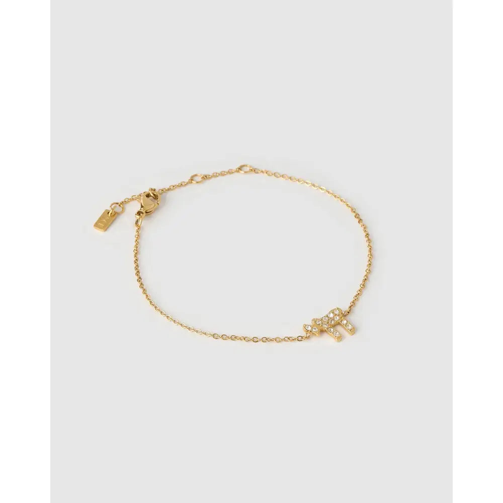 Chai Stone Gold Bracelet - Bracelets