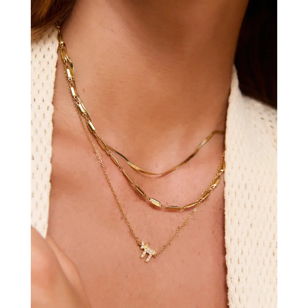 Chai Stone Gold Necklace - Necklaces