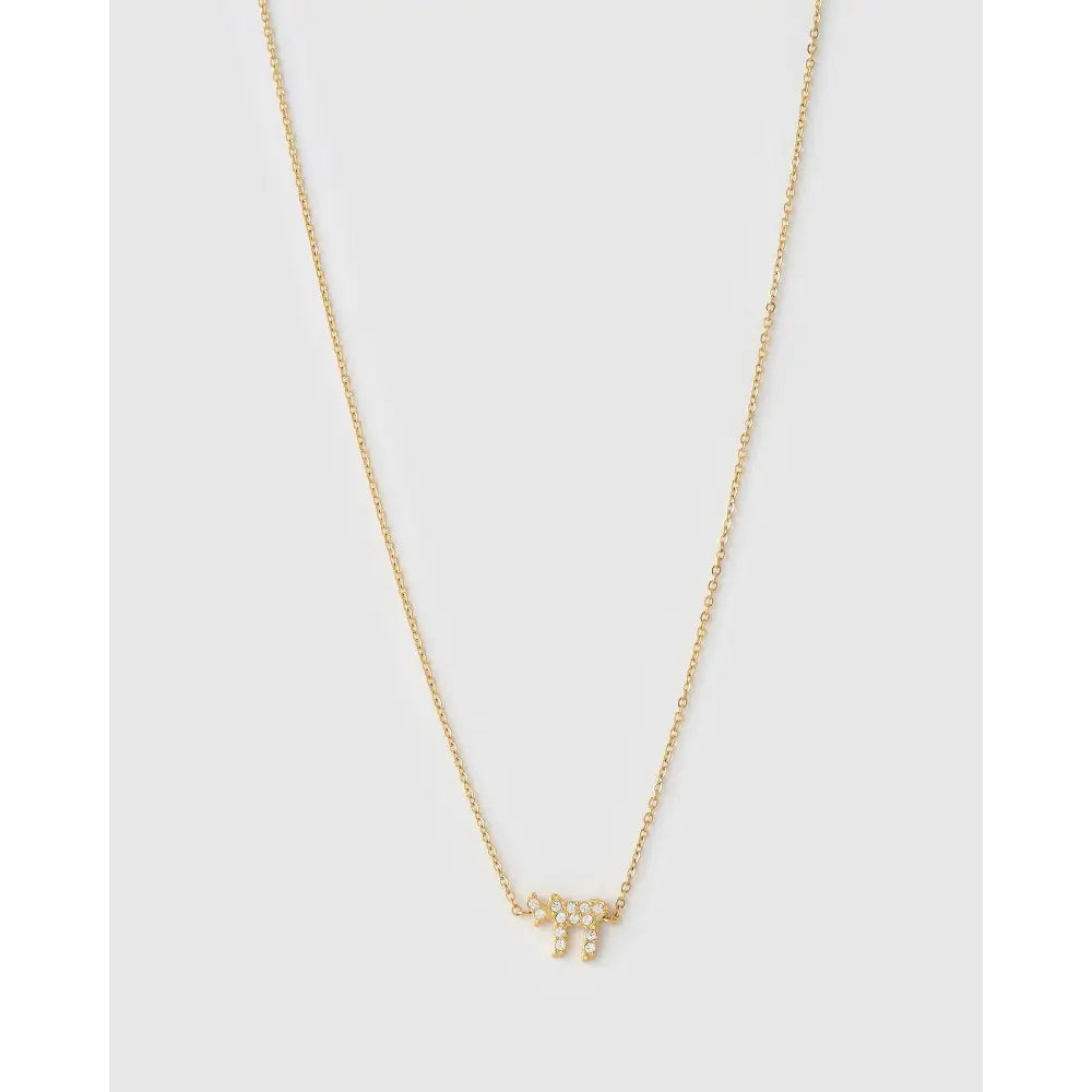 Chai Stone Gold Necklace - Necklaces