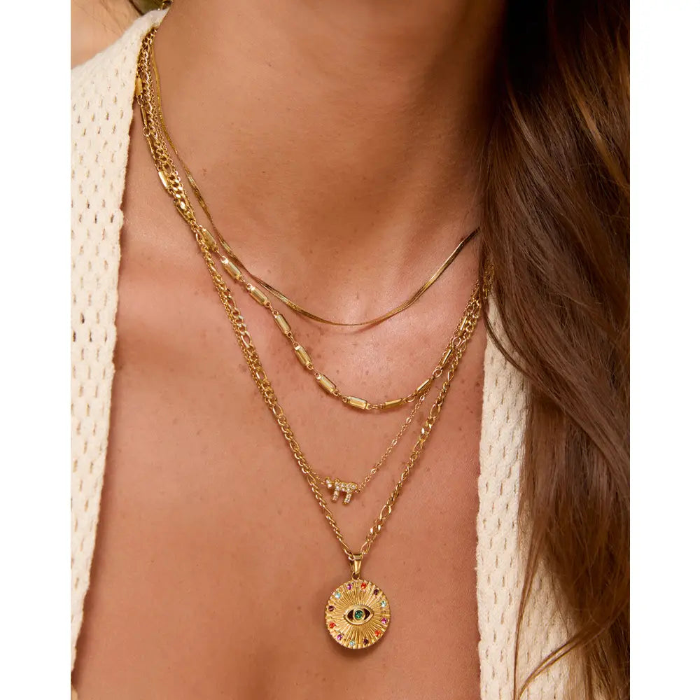 Chai Stone Gold Necklace - Necklaces