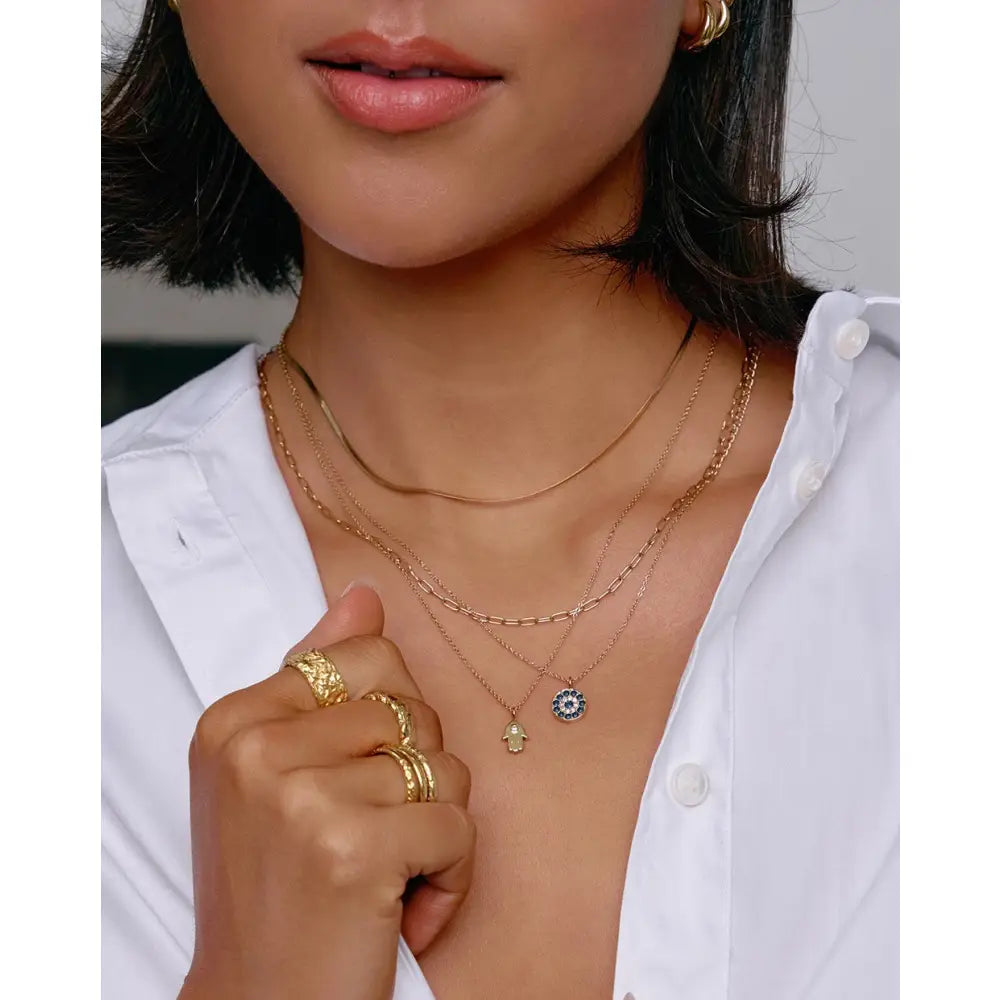 Chamsa Charm Gold Necklace - Necklaces
