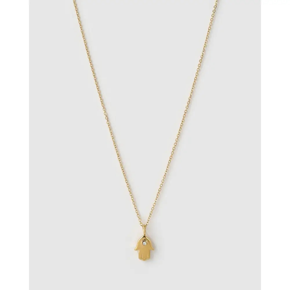 Chamsa Charm Gold Necklace - Necklaces