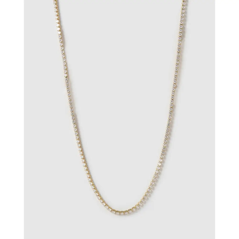 Charlize Gold Tennis Necklace - Gold - Necklaces