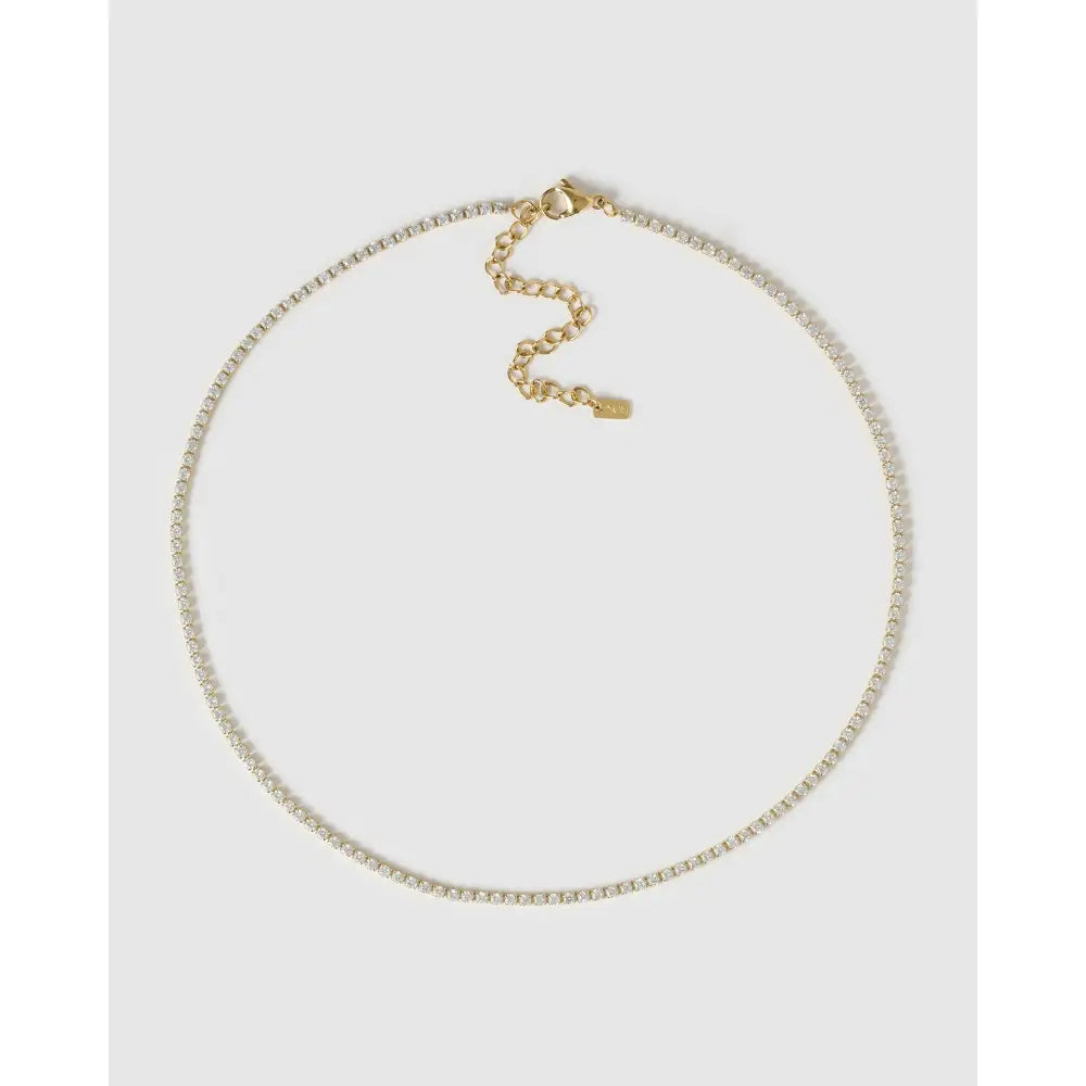 Charlize Gold Tennis Necklace - Gold - Necklaces