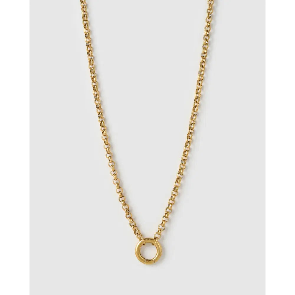 Circle Charm Gold Necklace - Gold - Necklaces