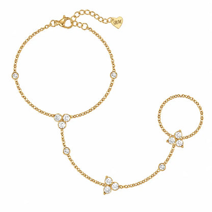 Claudia Hand Chain Bracelet - Gold - Bracelets