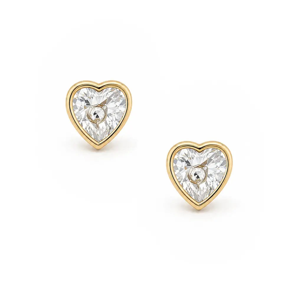 Clementine Heart Stud Earrings - Gold - Earrings