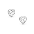 Clementine Heart Stud Earrings - Silver - Earrings