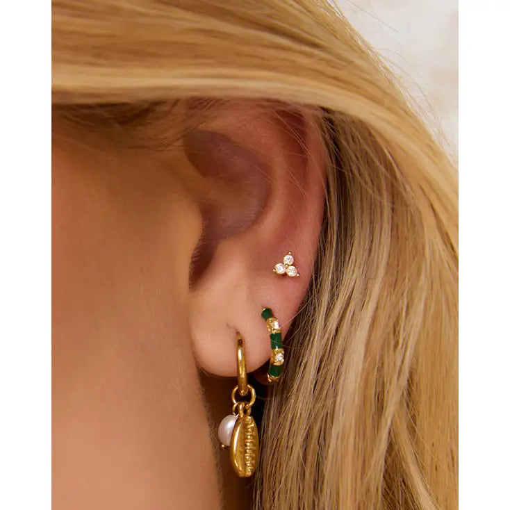 Coralie Pearl Hoop Earrings - Earrings