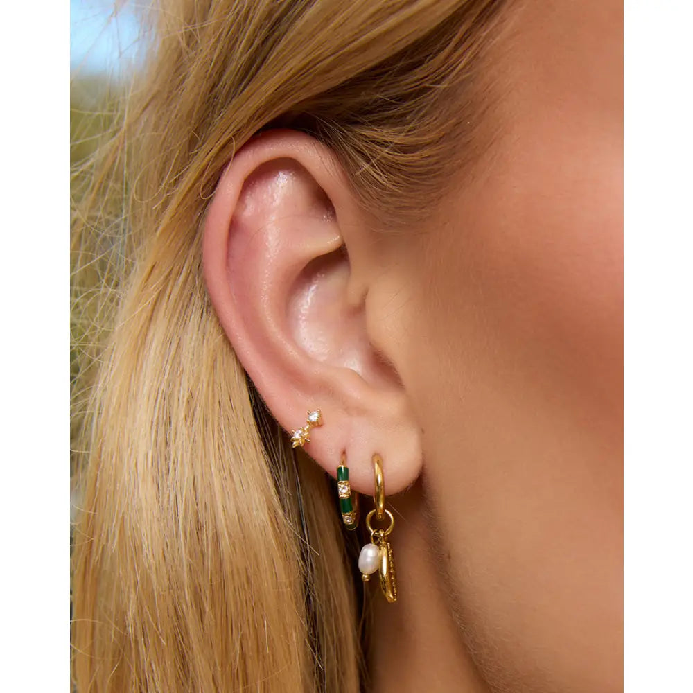 Coralie Pearl Hoop Earrings - Earrings