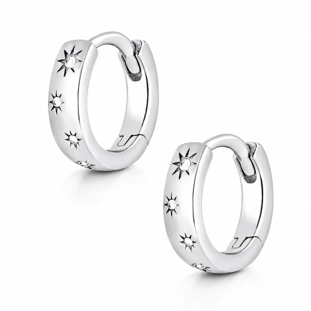 Cosmic Hoop Earrings - Silver - Earrings