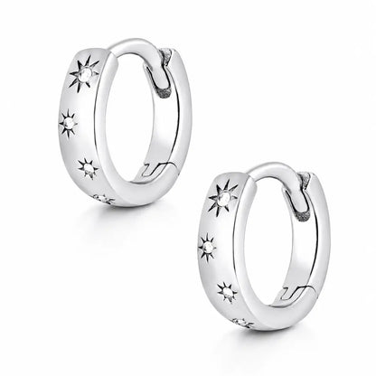 Cosmic Hoop Earrings - Silver - Earrings