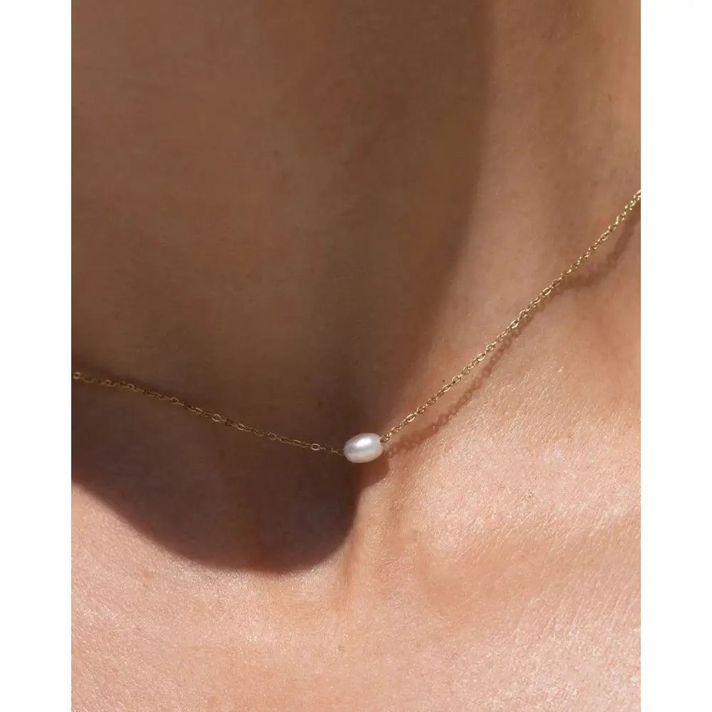Cressida Gold Pearl Necklace - Necklaces