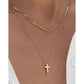 Cross Charm Gold Necklace - Necklaces