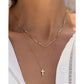 Cross Charm Gold Necklace - Necklaces