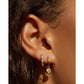 Crushed Birthstone Gold Huggie Earrings - Earrings