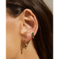 Crushed Birthstone Gold Huggie Earrings - Earrings