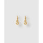 Crushed Birthstone Gold Huggie Earrings - April - Diamond - Earrings
