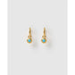 Crushed Birthstone Gold Huggie Earrings - December - Turquoise - Earrings