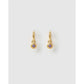 Crushed Birthstone Gold Huggie Earrings - February - Amethyst - Earrings