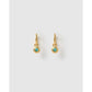 Crushed Birthstone Gold Huggie Earrings - March - Aquamarine - Earrings