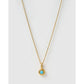 Crushed Birthstone Gold Necklace - December - Turquoise - Necklaces