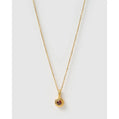 Crushed Birthstone Gold Necklace - January - Garnet - Necklaces