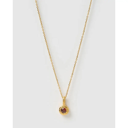 Crushed Birthstone Gold Necklace - January - Garnet - Necklaces