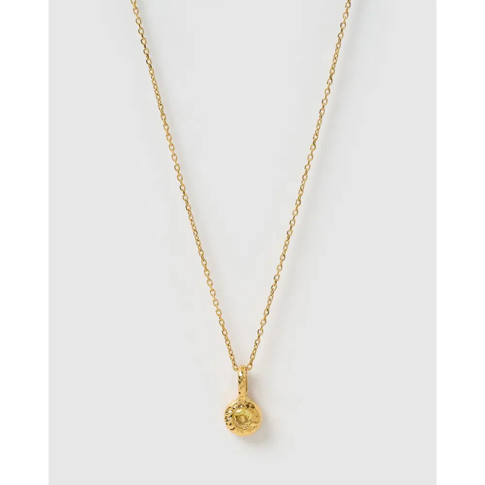 Crushed Birthstone Gold Necklace - November - Citrine - Necklaces