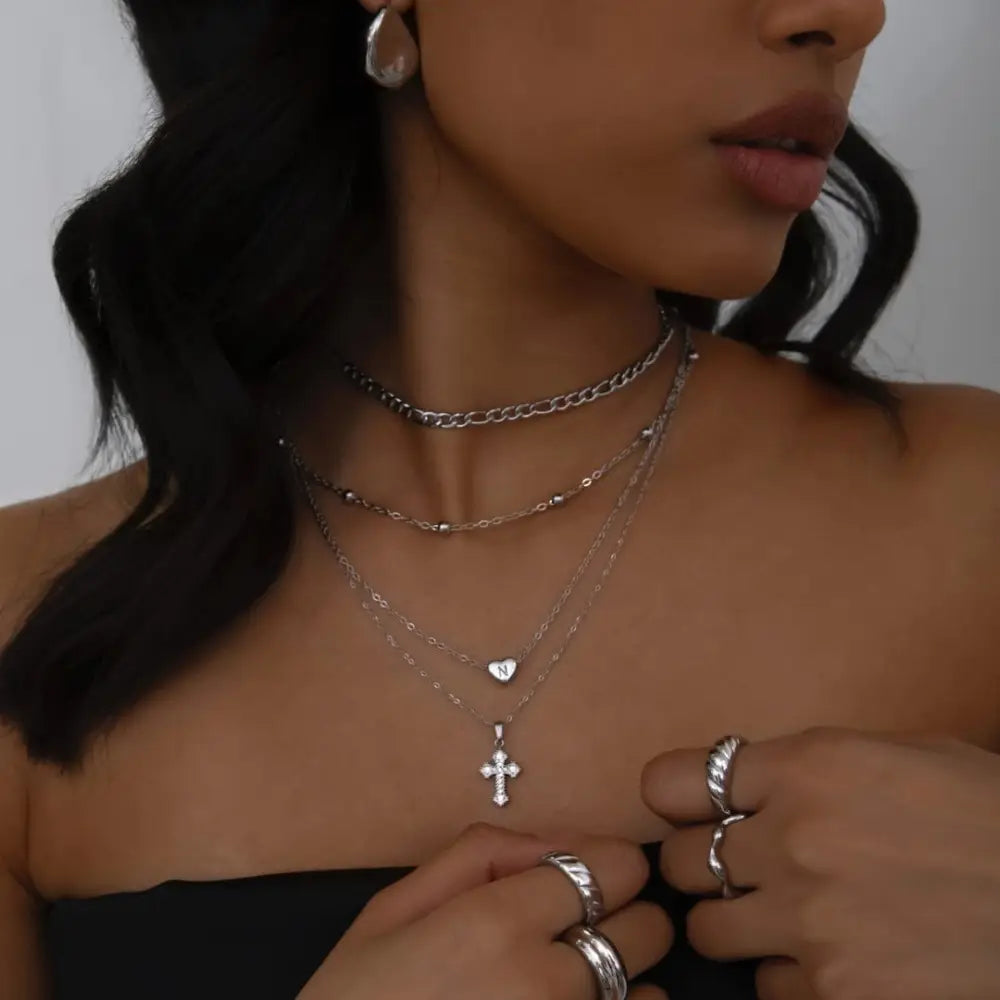 Dainty Heart Initial Necklace - Necklaces
