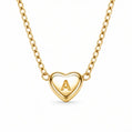Dainty Heart Initial Necklace - Gold / A - Necklaces