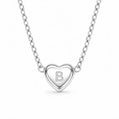 Dainty Heart Initial Necklace - Silver / A - Necklaces