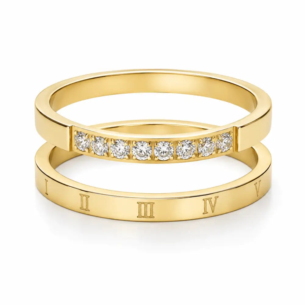 Delphine Ring Pair - Gold / 4 - Rings