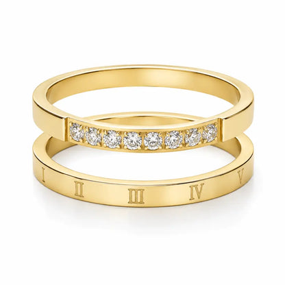 Delphine Ring Pair - Gold / 4 - Rings