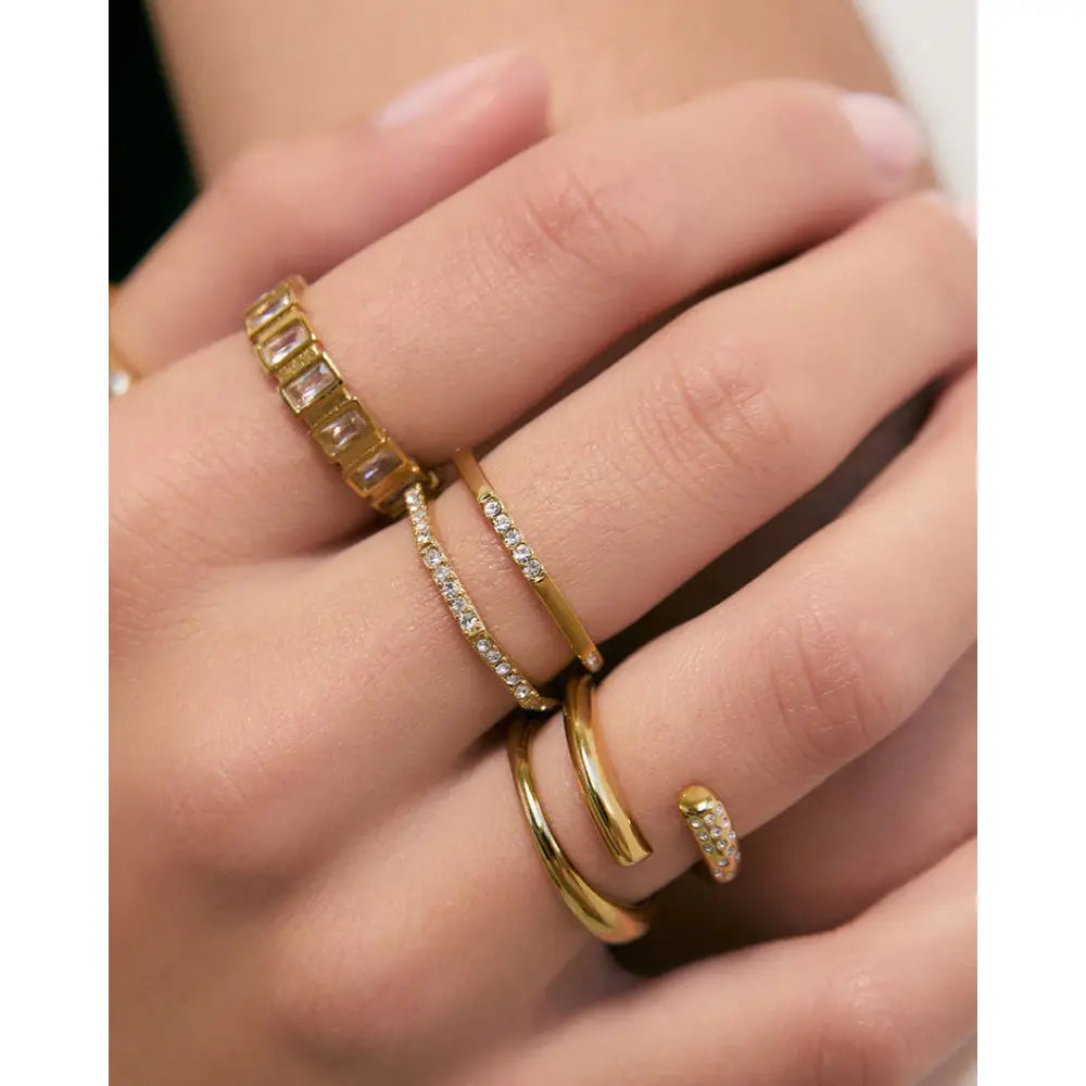 Demi Gold Ring with Stones - Rings