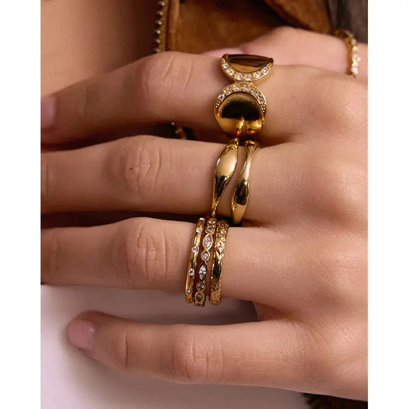 Double Dune Ring Stack - Rings