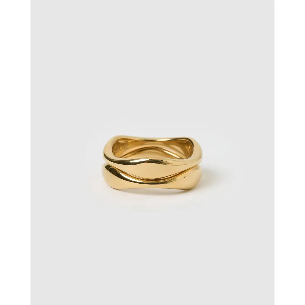 Double Dune Ring Stack - Gold / 5 - Rings