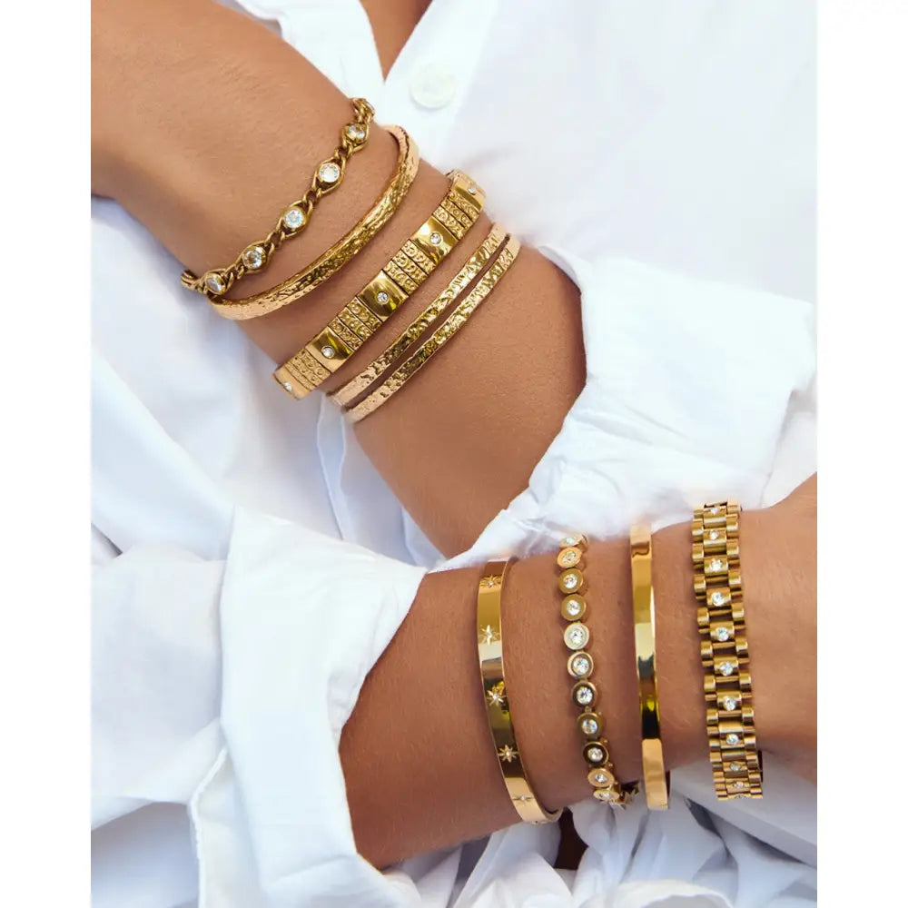 Elodi Gold Cuff Bracelet - Gold - Bracelets