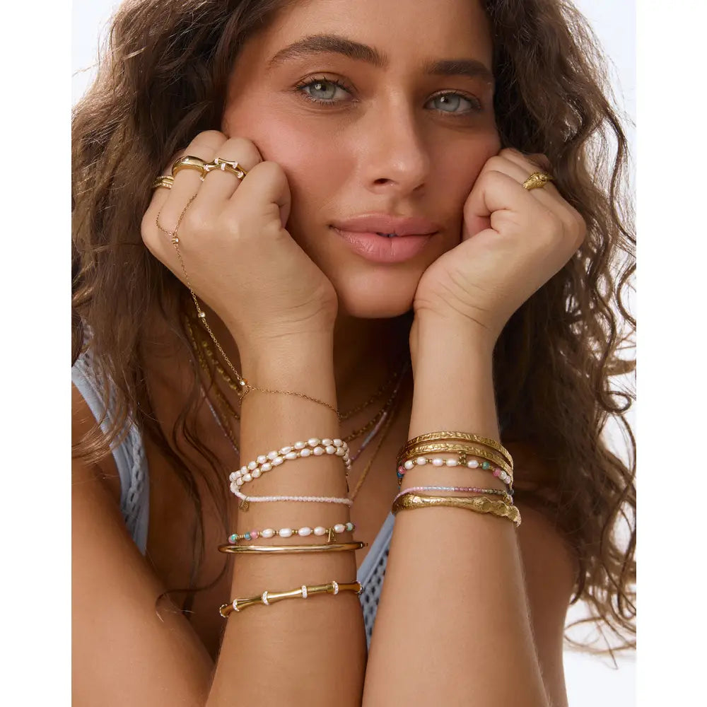Elodi Gold Cuff Bracelet - Gold - Bracelets