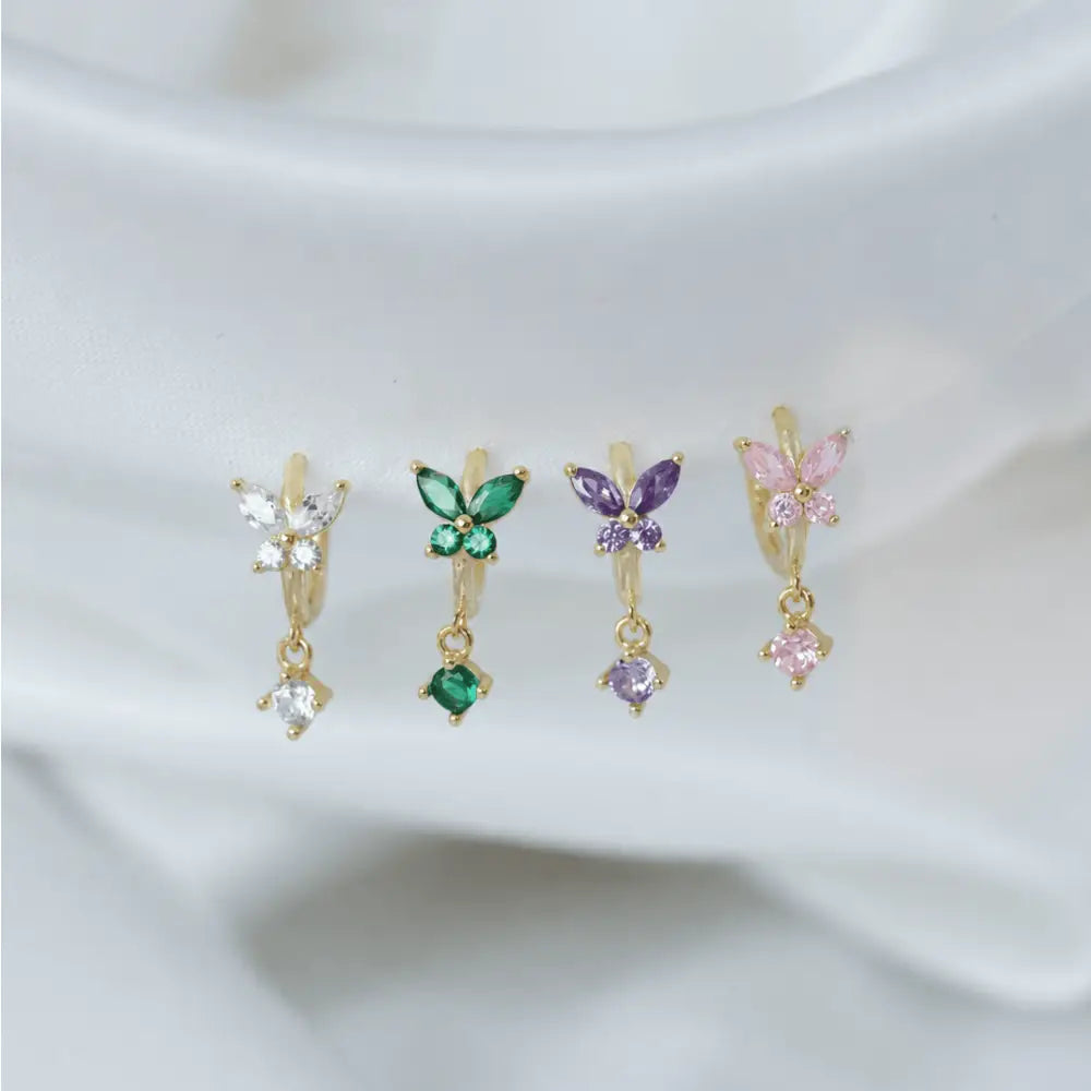 Evelyn Butterfly Hoop Earrings - Earrings