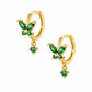Evelyn Butterfly Hoop Earrings - Gold / Green - Earrings