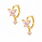 Evelyn Butterfly Hoop Earrings - Gold / Pink - Earrings