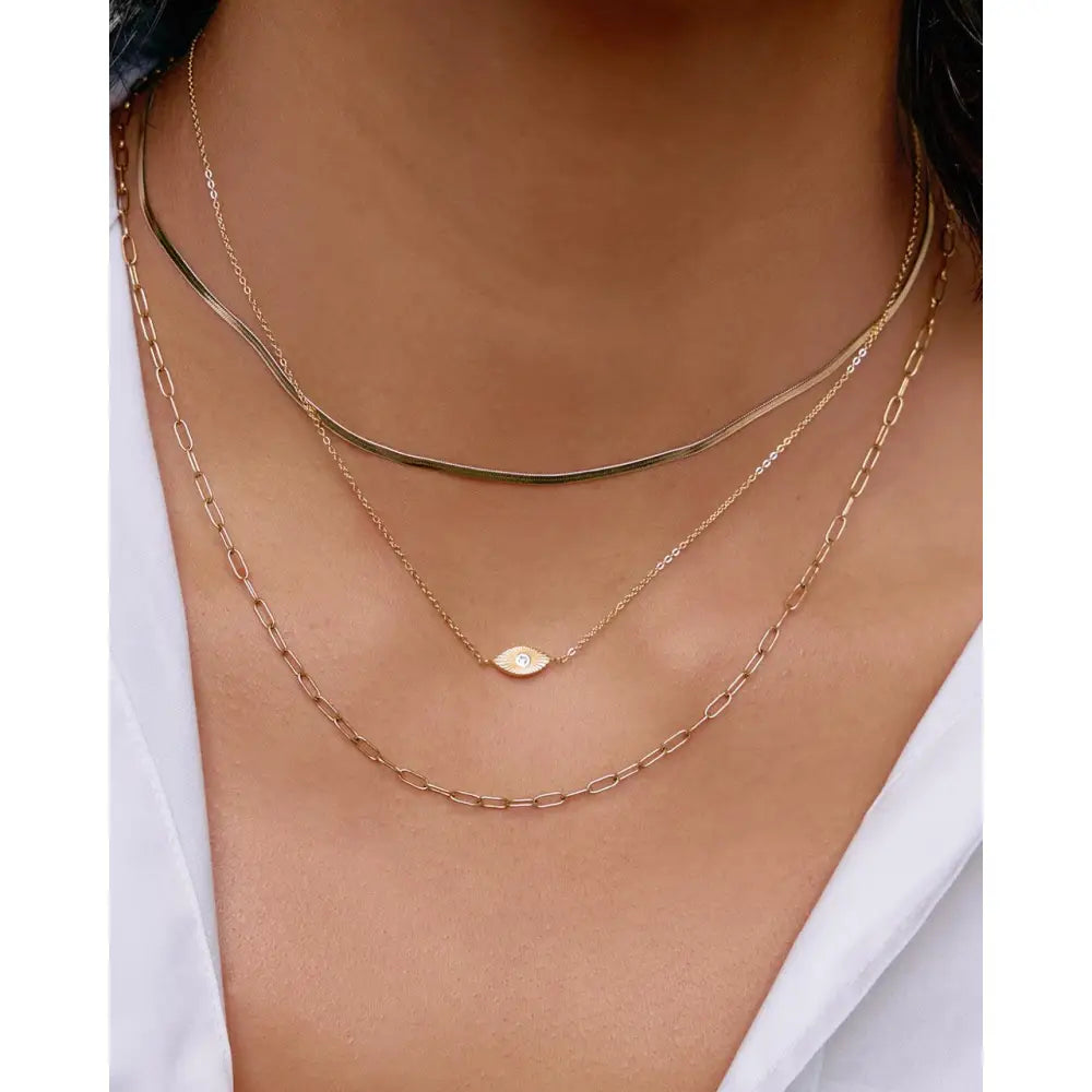 Evil Eye Gold Necklace - Necklaces