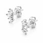 Fan Stud Earrings - Silver - Earrings