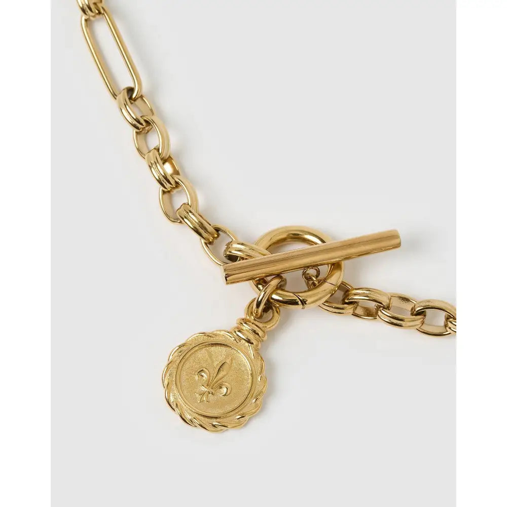 Fleur De Lis Gold Necklace - Necklaces