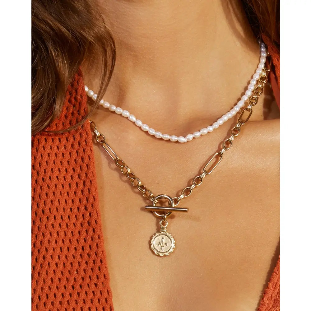 Fleur De Lis Gold Necklace - Necklaces