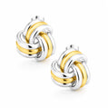 Freedom Knot Stud Earrings - Gold & Silver Mix - Earrings