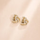Freedom Knot Stud Earrings - Gold & Silver Mix - Earrings